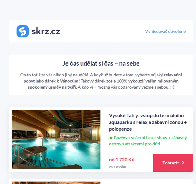 Vánoce na Skrz: Lázně a termály od 1 720 Kč – červen 2026 | Nuslet.cz