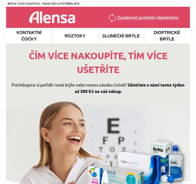 Alensa: Sleva až 300 Kč na brýle a čočky – červen 2026 | Nuslet.cz