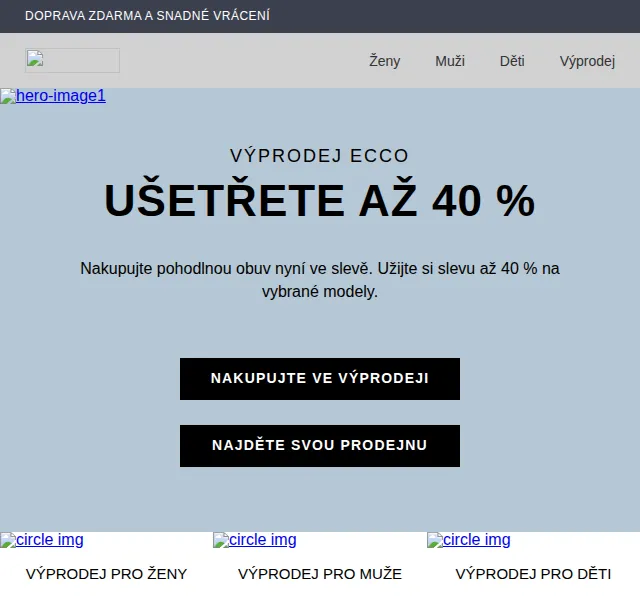 ECCO: Výprodej obuvi se slevou až 40 % – červen 2026 | Nuslet.cz
