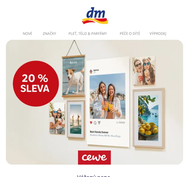 dm Drogerie: Fotoplakáty se slevou 20 % – červenec 2026