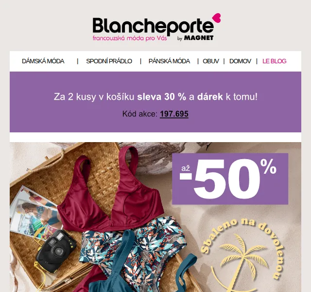 Blancheporte: trendy oblečení na dovolenou se slevou až 50 % – červen 2026 | Nuslet.cz
