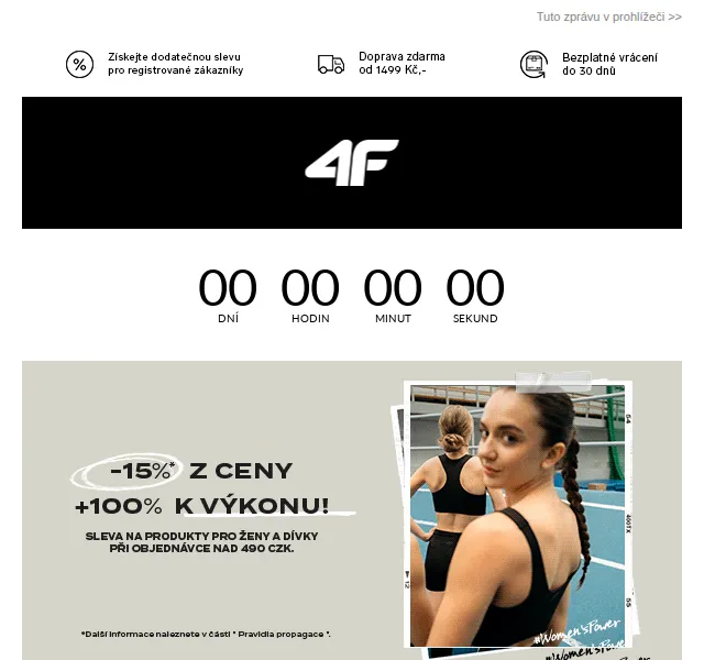 4Fstore: -15% na dámské a dívčí kolekce – červen 2026 | Nuslet.cz