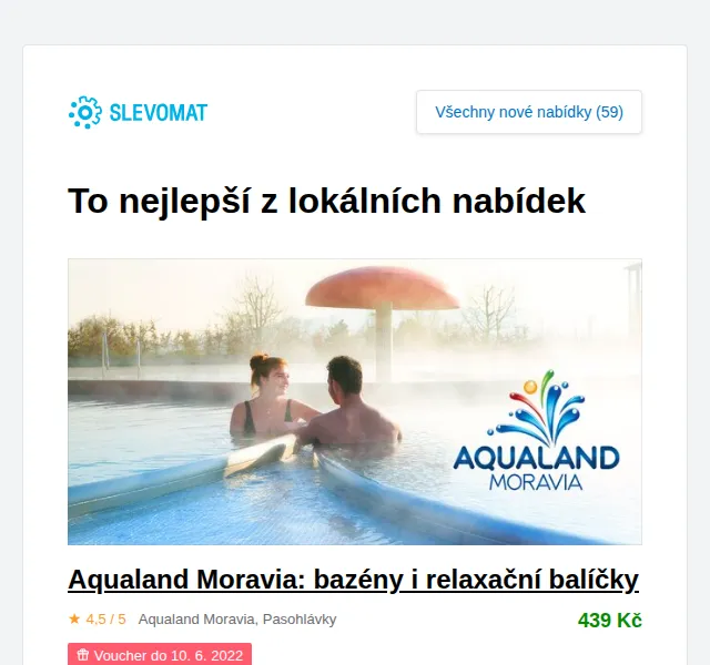 Slevomat: Aqualand Moravia vstupy od 439 Kč – červen 2026 | Nuslet.cz