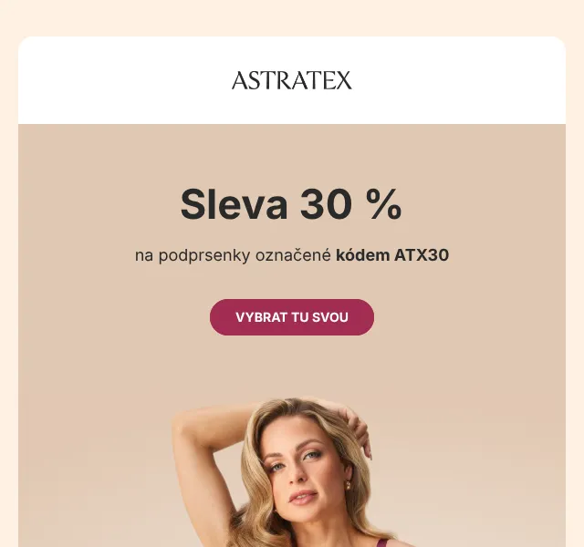 Astratex: Podprsenky −30 % – květen 2026 | Nuslet.cz