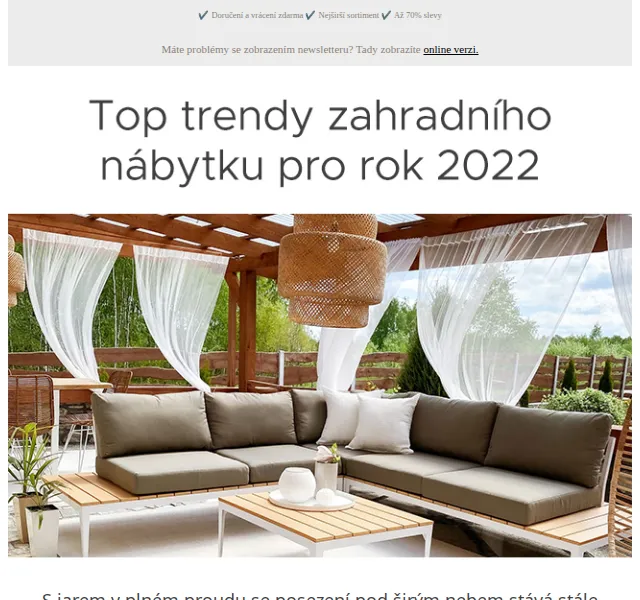 Beliani.cz: Nábytek na zahradu se slevou až 70 % – červen 2026 | Nuslet.cz