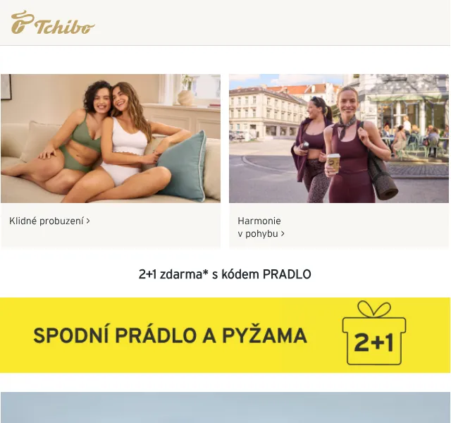 Tchibo: Slevový kód PRADLO – 2+1 zdarma na prádlo | srpen