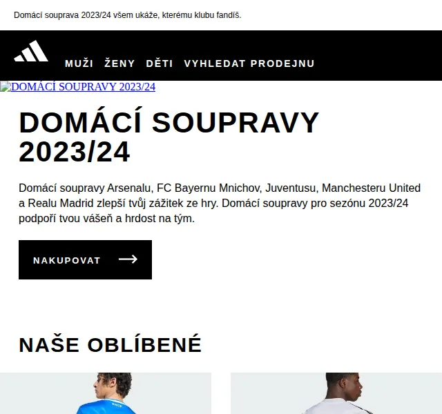 adidas: domácí soupravy 2023/24 – Arsenal, Real, Bayern – červenec 2026 | Nuslet.cz