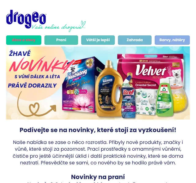 Drogeo: Nové prací prostředky a kosmetika – srpen 2026