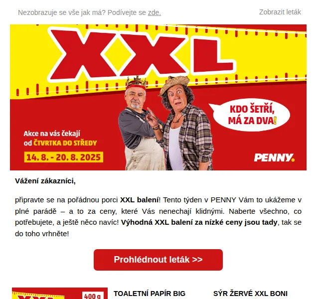 Penny XXL balení a slevy až 72 % – srpen 2025 | Nuslet.cz