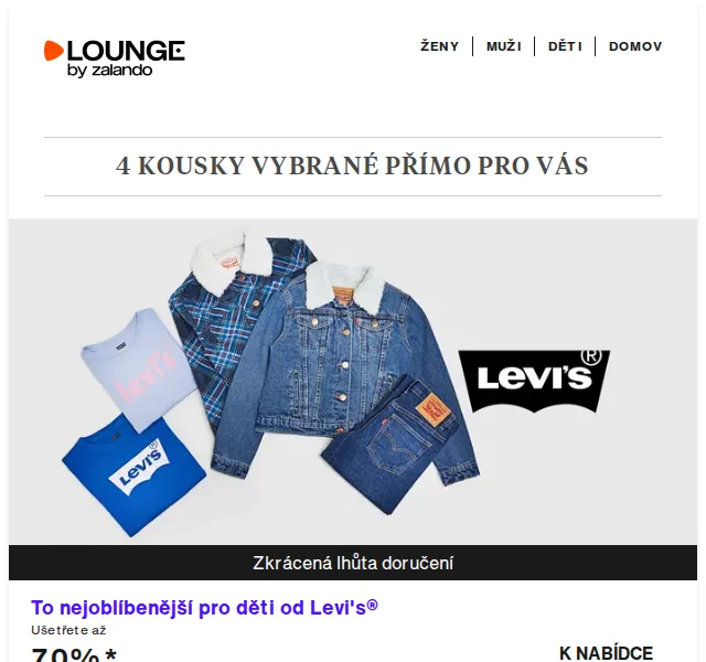 Lounge by Zalando: Levi's®, Hollister a EA7 se slevou až 75 % – červen 2026 | Nuslet.cz