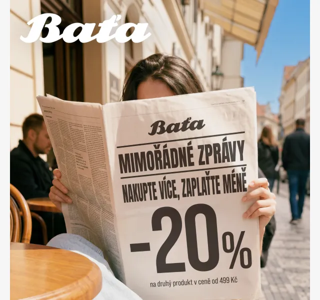 Baťa: sleva -20 % na druhý produkt – květen 2026 | Nuslet