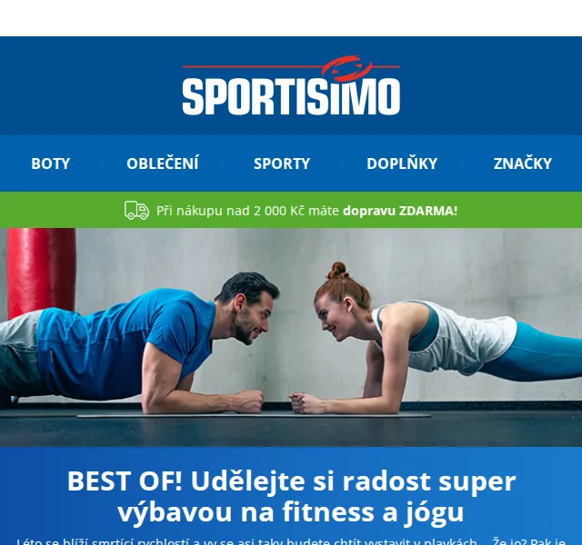 Sportisimo: Fitforce a Reebok na fitness a jógu – červen 2026 | Nuslet.cz