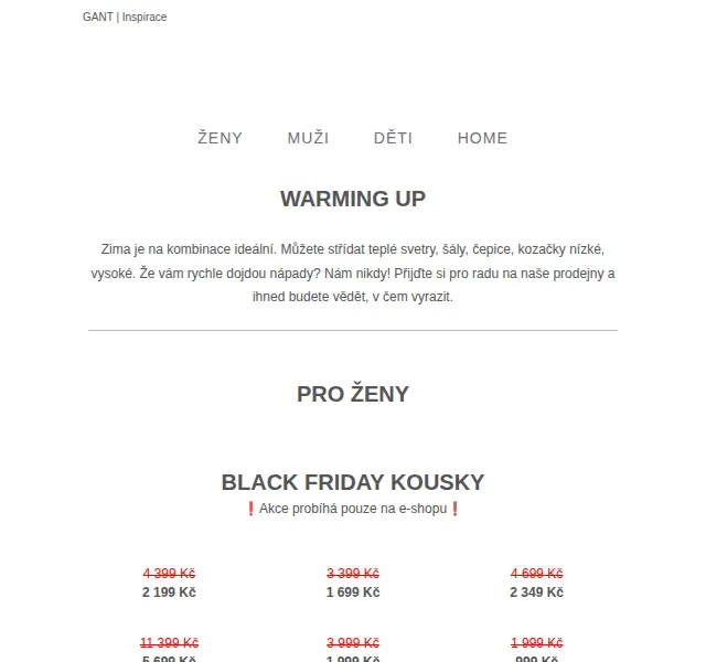 GANT: Black Friday slevy až 50 % – listopad 2021 | Nuslet.cz