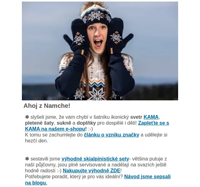 Namcheshop: KAMA svetry a skialpové sety – červen 2026 | Nuslet.cz