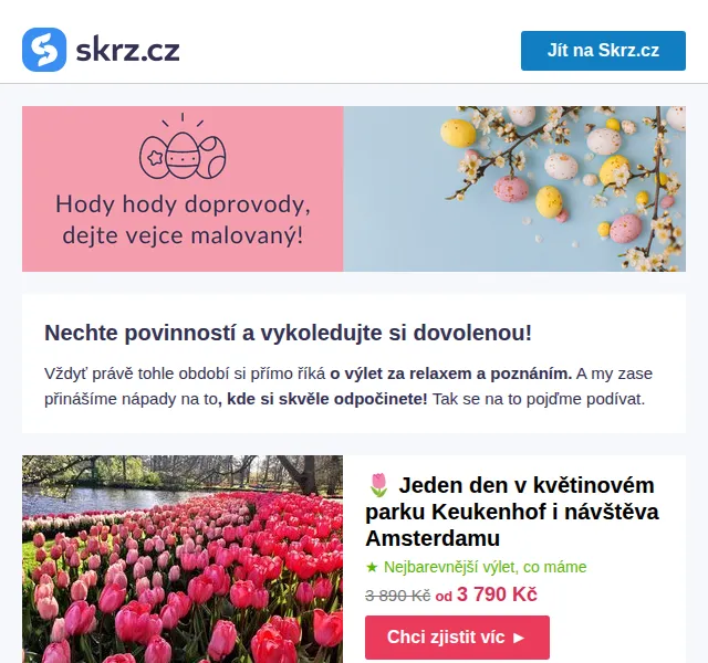 Skrz: velikonoční pobyty od 1 690 Kč – červen 2026 | Nuslet.cz