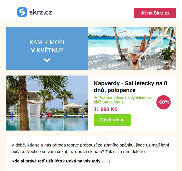 Skrz: Dovolená v květnu 2026 – slevy až 62 % | Nuslet.cz