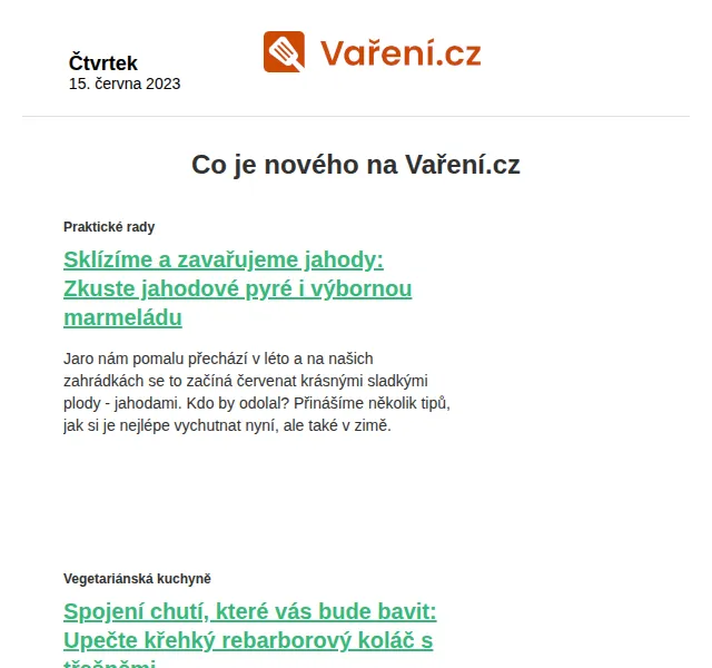 Vaření.cz: Sezónní recepty z jahod a třešní – červen 2026 | Nuslet.cz