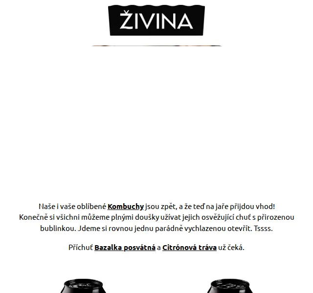 Živina: Kombucha Bazalka posvátná a Citronová tráva skladem – červen 2026 | Nuslet.cz