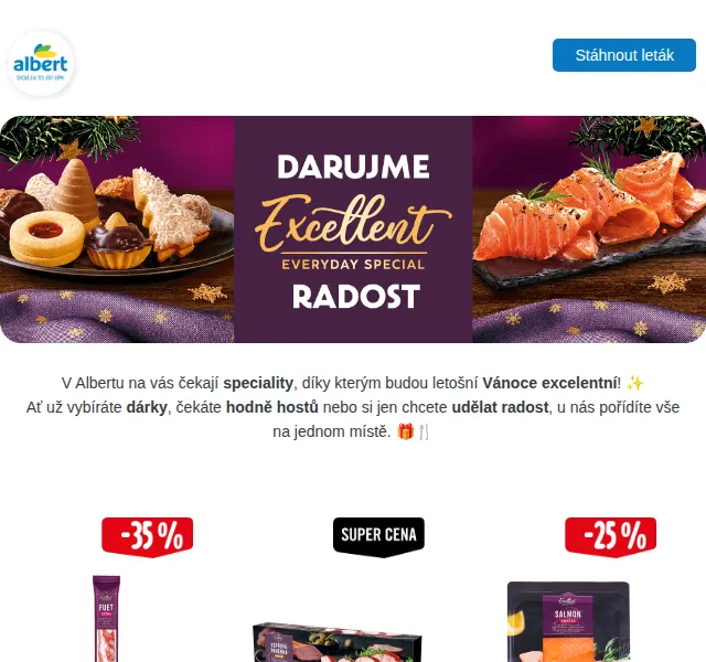 Albert: Excellent Fuet, losos a prosecco ve slevě – prosinec 2025 | Nuslet.cz