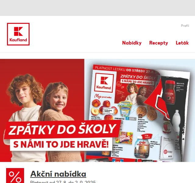 Kaufland: Nektarinky a Nutella v akci – srpen 2025 | Nuslet.cz
