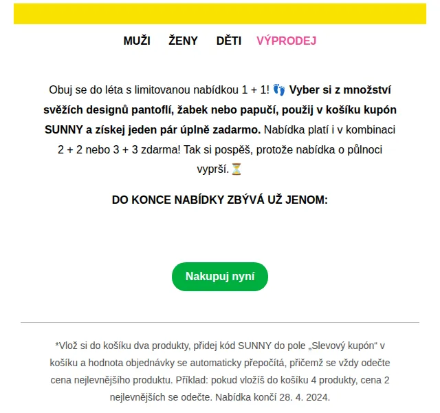 Dedoles: 1+1 na letní obuv – červen 2026 | Nuslet.cz