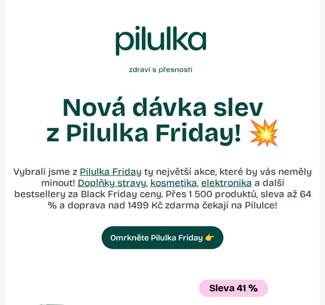 Pilulka.cz: Pilulka Friday slevy až 64 % – červen 2026 | Nuslet.cz