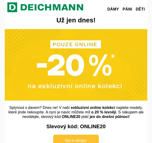 DEICHMANN: -20 % na online kolekci – červenec 2026 | Nuslet.cz