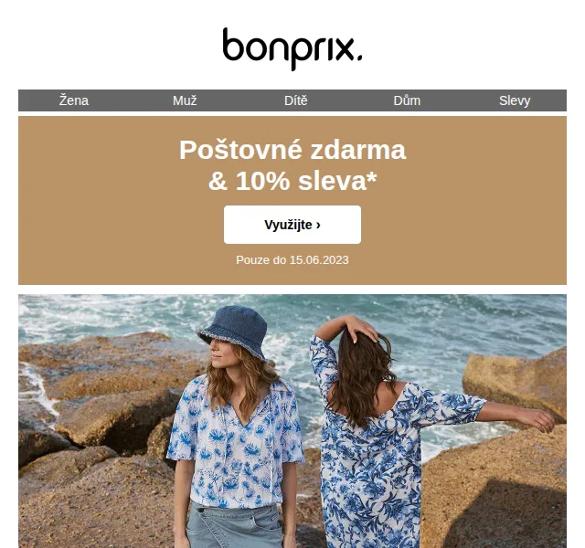bonprix: poštovné zdarma a 10% sleva – červen 2023 | Nuslet.cz