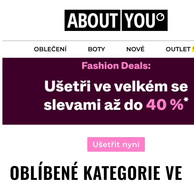 ABOUT YOU: Sleva až 40 % – duben 2026 | Nuslet.cz