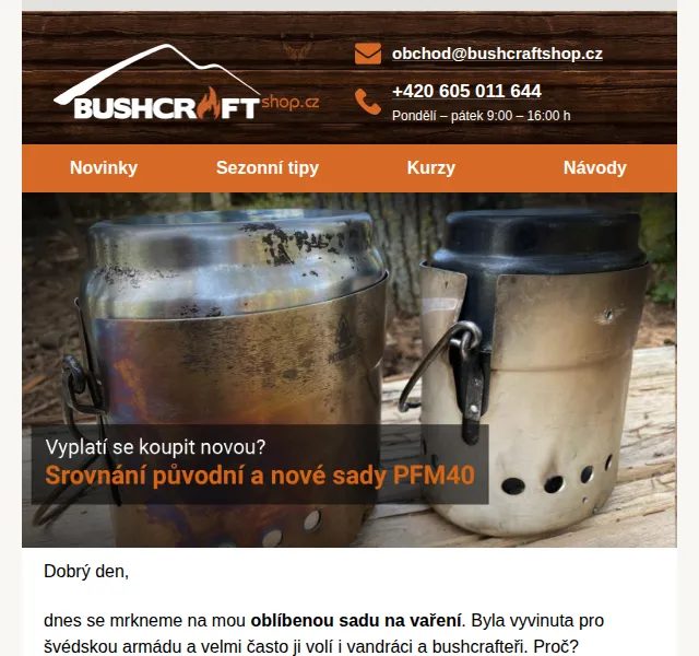 Bushcraftshop: Pathfinder PFM40 sada na vaření – červen 2026 | Nuslet.cz