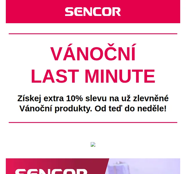 Sencor: extra 10% sleva na vánoční produkty – červen 2026 | Nuslet.cz