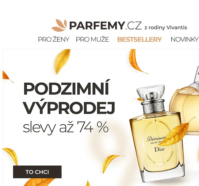Parfemy.cz: Podzimní výprodej se slevami až 74 % – červen 2026 | Nuslet.cz