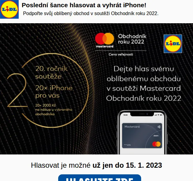 Lidl: Hlasujte o iPhone a ušetřete na oblíbených produktech – červen 2026 | Nuslet.cz