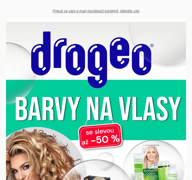 Drogeo: Barvy na vlasy a vlasová kosmetika od 29 Kč – červen 2026 | Nuslet.cz