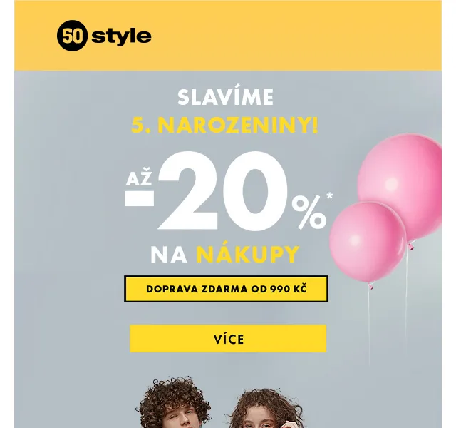 50style: Narozeninové slevy až -20 % – červen 2026 | Nuslet.cz