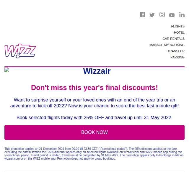 Wizz Air: 25% sleva na vybrané lety – červen 2026 | Nuslet.cz