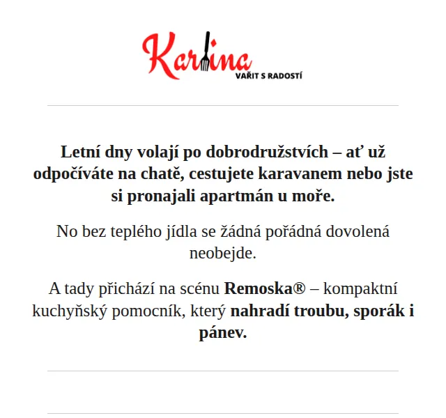Karlina CZ: Remoska s dárkem – červen 2026 | Nuslet.cz
