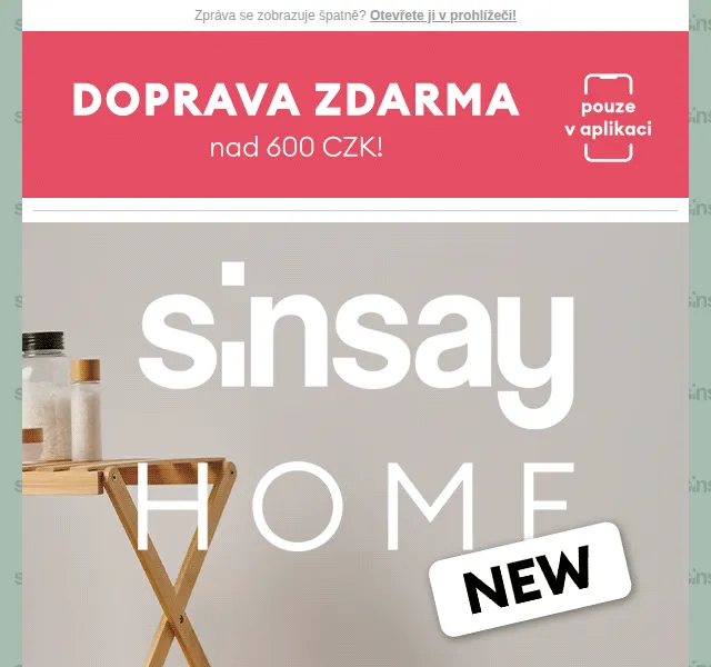 Sinsay HOME: Novinky a sleva – červen 2026 | Nuslet.cz