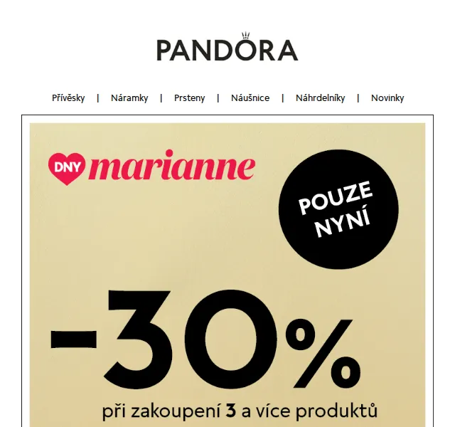Pandora: Personalizujte náhrdelník – až 30% sleva – červen 2026 | Nuslet.cz