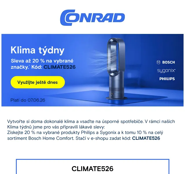 Conrad: Bosch, Philips, Sygonix slevy až 20 % – květen 2026