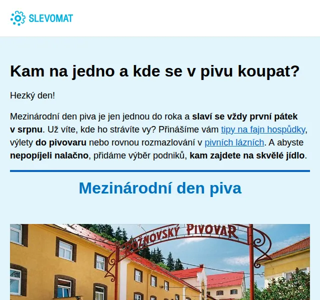 Slevomat: Pivní lázně a zážitky od 199 Kč – srpen 2026 | Nuslet.cz