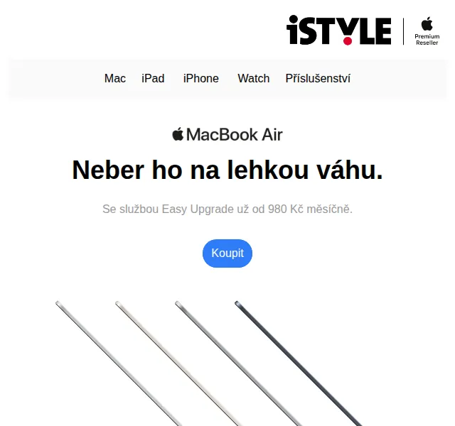 iSTYLE: Nový MacBook Air s čipem M2 – červen 2026 | Nuslet.cz