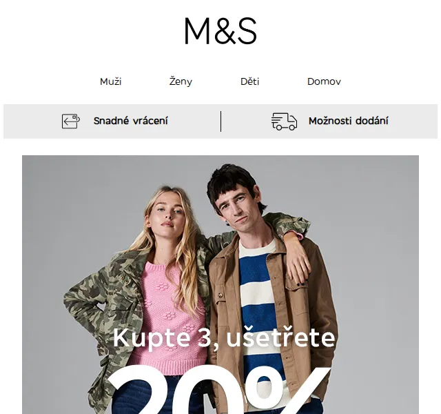 Marks and Spencer: 20 % sleva na zboží za plnou cenu – červen 2026 | Nuslet.cz