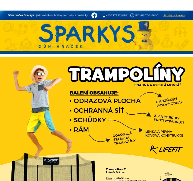 Sparkys: Trampolíny za akční ceny – červen 2026 | Nuslet.cz