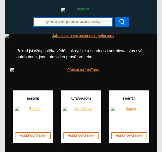 Autodoc.cz: Autobaterie, alternátory a startéry – červen 2026 | Nuslet.cz