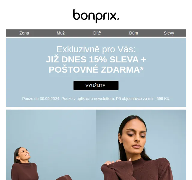 bonprix: 15% sleva a poštovné zdarma – červen 2026 | Nuslet.cz