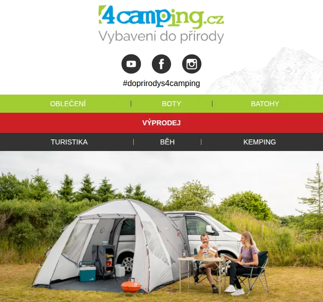 4camping.cz: Dodatečná sleva 10 % na Outwell, Robens, Vango – červenec 2022 | Nuslet.cz