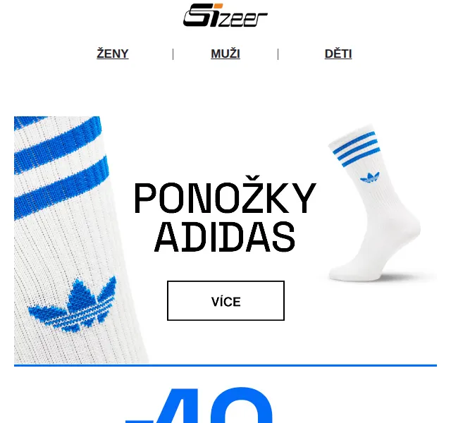 Sizeer: Slevy na Adidas ponožky – duben 2026 | Nuslet.cz