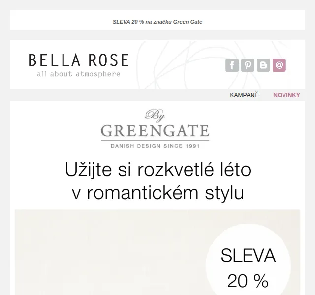 Bella Rose: SLEVA 20 % na Green Gate – červen 2026 | Nuslet.cz