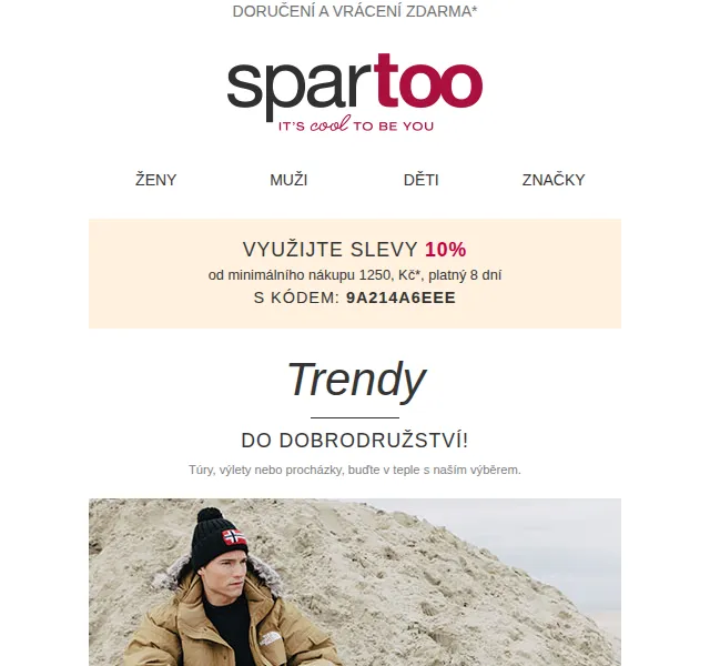 Spartoo: DOPRAVA ZDARMA + sleva 10 % – červen 2026 | Nuslet.cz
